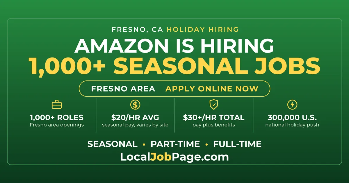 Amazon Hiring 1,000+ Seasonal Workers in Fresno for the 2026 Holidays