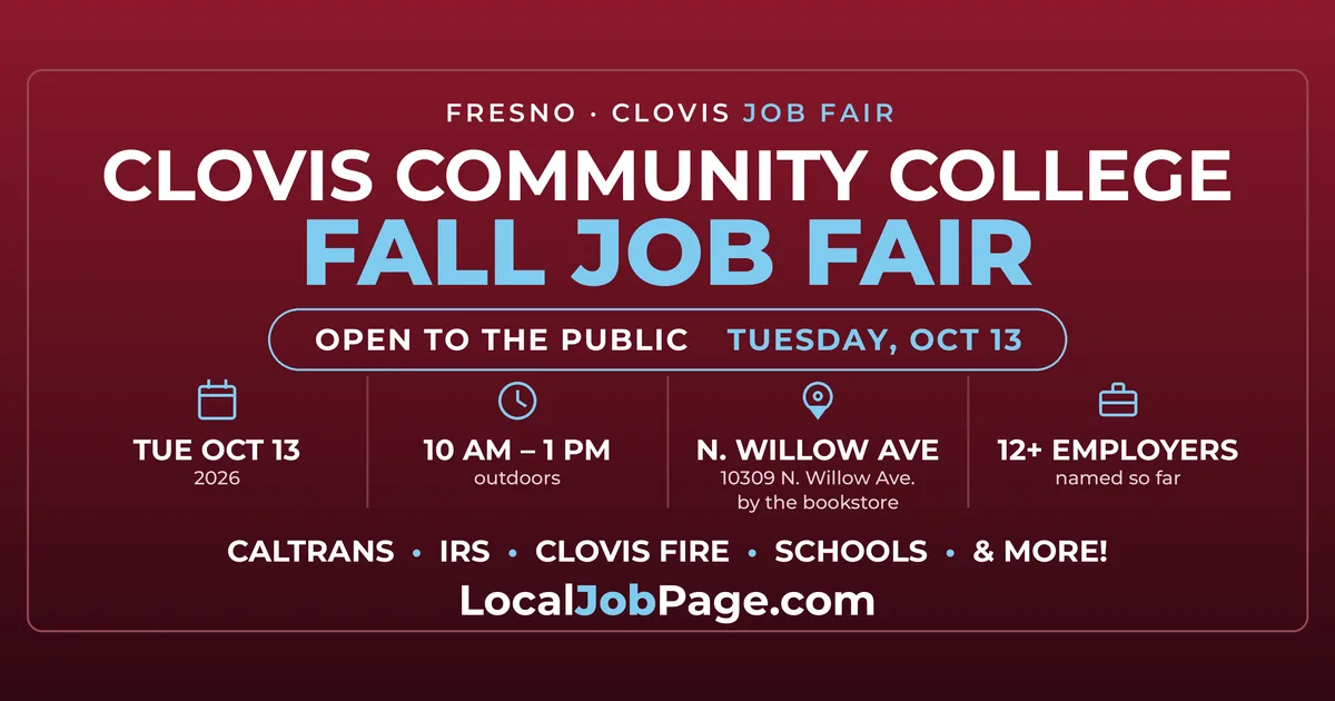 Clovis Community College Fall Job Fair Oct. 13: Open to the Public