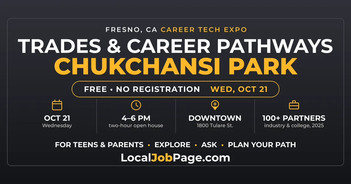 Fresno Career Tech Expo Oct. 21: Free Trades and Career Night at Chukchansi Park